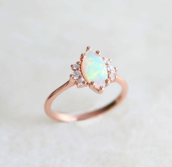 opal diamond engagement rings