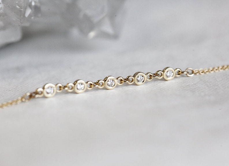 Solid Gold Diamond Body Chain Body Necklace With Diamonds Etsy