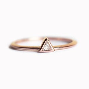Solitaire Trillion Diamond Engagement Ring, Trillion Diamond Ring, Solitaire Diamond Ring, Trillion Engagement Ring, Diamond Engagement Ring