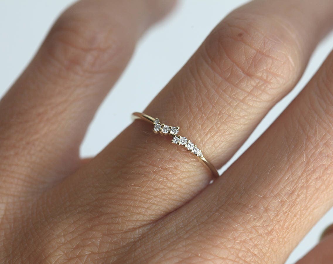 Small diamond ring gold outlet