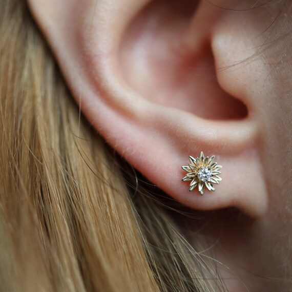 Diamond sunflower best sale earrings