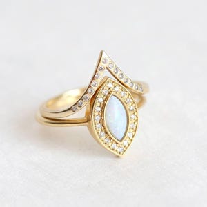 Rose Gold Diamond Ring, Rose Gold Wedding Ring, Stacking Rose Gold Ring, Diamond Stacking ring, Curved wedding band image 2