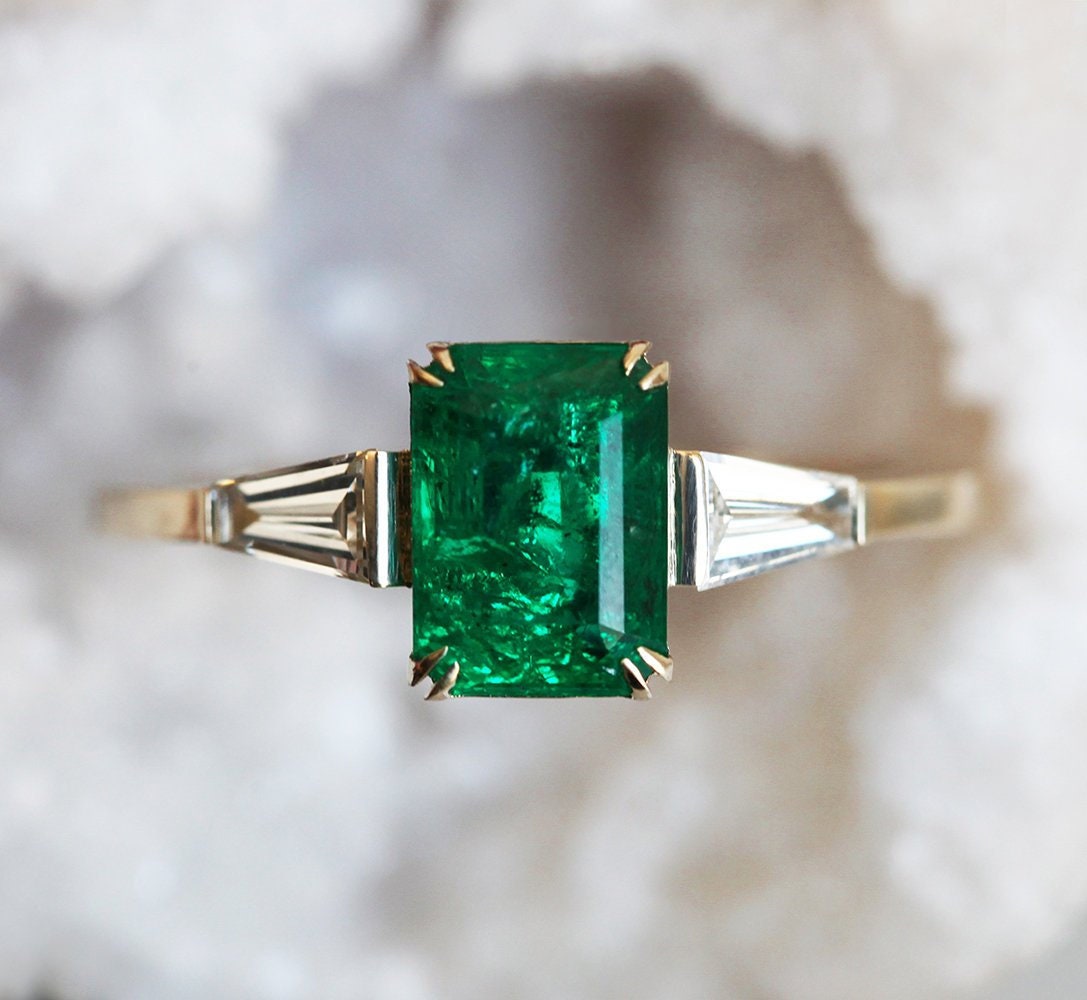 Charlotte Ring - 2.60 Carat Emerald Diamond Ring - Othergems