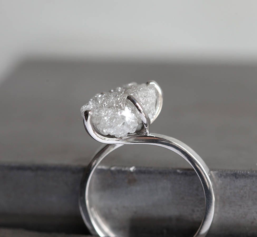 Raw grey shop diamond engagement ring