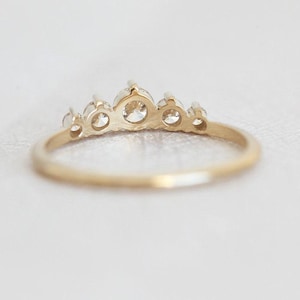 Diamond Engagement Ring 18k Yellow Gold, Round Diamond Ring, Artdeco Diamond Engagement Ring with Diamonds by Minimalvs image 7