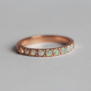 Australian Opal Wedding Band, 14k or 18k Gold image 7