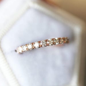 Diamond wedding band, Full eternity diamond band, 2mm diamond band, eternity diamond ring rose gold