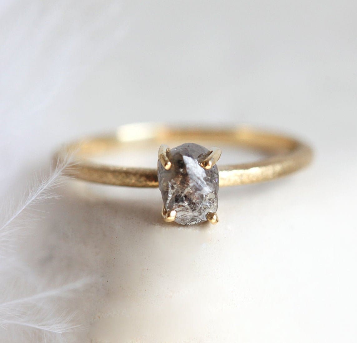 Small Raw Diamond Ring Uncut Diamond Engagement Ring Rough - Etsy