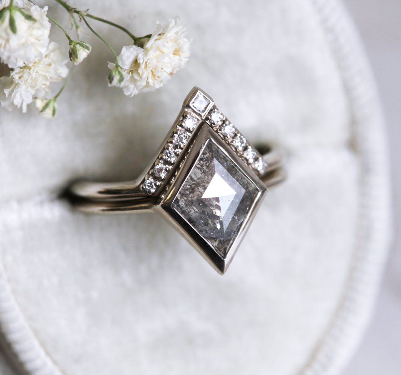 11 Pcs OM4101 Best Price Diamond Salt and Pepper Round Rose Cut Minimal Diamond Engagement Ring Jewelry Diamond 1.19 CT 2.8 To 3.0 MM