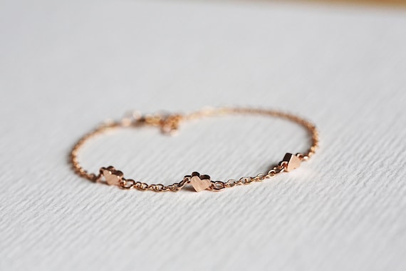 Love Symbol Charm Bracelet For Girls In 14K Rose Gold