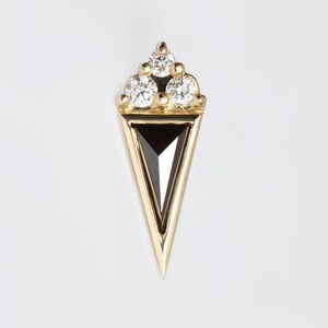 Black Diamond Earring, Single Earring, Diamond Stud Earring, Rose Cut Diamond Earring, Black Diamond Stud, 14K Gold Diamond Stud image 3