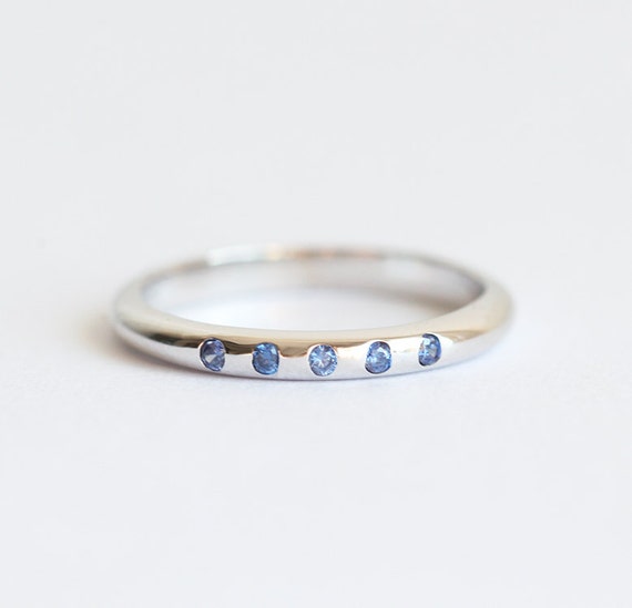 Tanzanite Ring Flush Set Tanzanite Five Stone Ring White Gold Band Platinum Tanzanite Band Etsy Australia