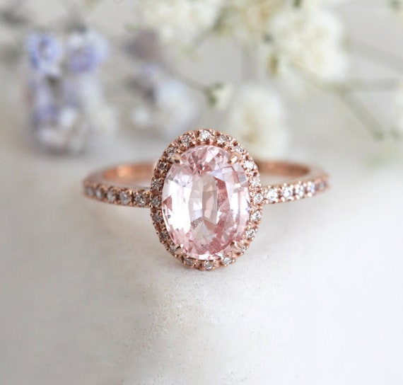 oval peach sapphire