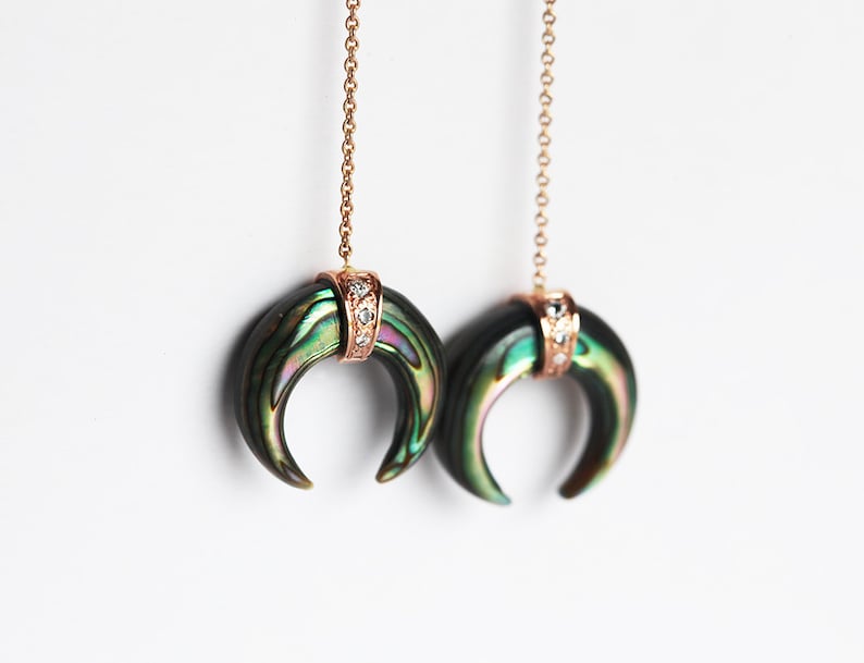 Diane Gold Stud Earrings in Abalone Shell main image 0