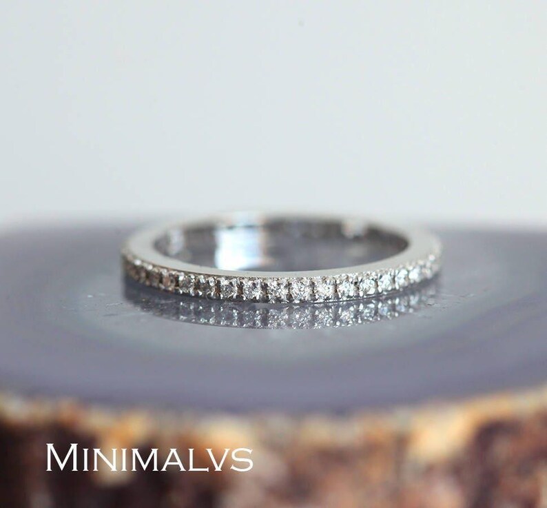 Eternity Diamond Band, Eternity Diamond Ring, White Gold Diamond Ring, Rose Gold Diamond Ring, classic Diamond Band, Band For Her image 2