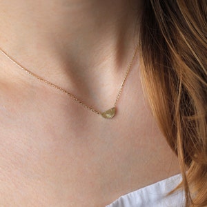 Apollonia Sunset Necklace, Dainty gold sun necklace image 3