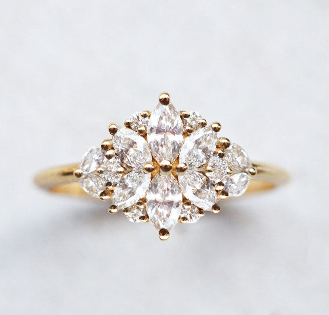 Cluster marquise diamond best sale ring