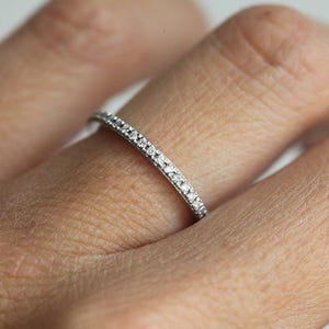 Eternity Diamond Band, Eternity Diamond Ring, White Gold Diamond Ring, Rose Gold Diamond Ring, classic Diamond Band, Band For Her image 3