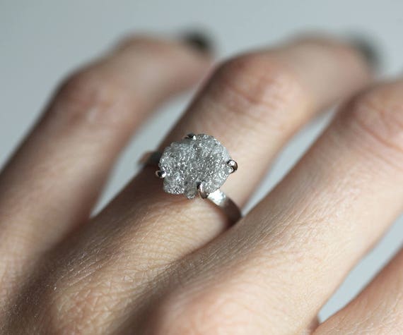 Salt and Pepper Diamond Ring, Cluster Engagement Ring, Grey Diamond Cluster  Ring, 1ct Diamond Cluster, Gray Diamond Ring, Engagement Ring - Etsy Canada  | Grey diamond ring, Cluster engagement ring, Topaz engagement ring
