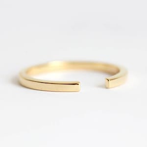 Open wedding band, Simple plain ring, Solid gold band, Platinum knuckle ring, Rose gold ring