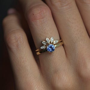 Cornflower Blue Sapphire Ring, Blue Sapphire Solitaire Ring, Blue Sapphire Engagement Ring