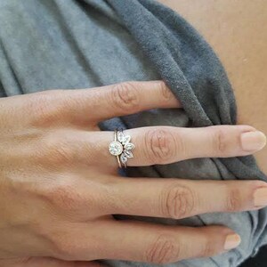 Round Diamond Ring, Round Cut Diamond Ring in Bezel Setting, Simple Round Diamond Engagement Ring image 5