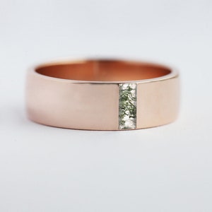 Baguette Moss Mens Band Moss Agate Band Minimalist Rose Gold - Etsy