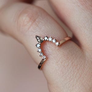 Salt Pepper Diamond Wedding Ring, Grey Diamond Band Matching, Diamond Band to Fit, Ombre Diamond Ring Engagement image 4