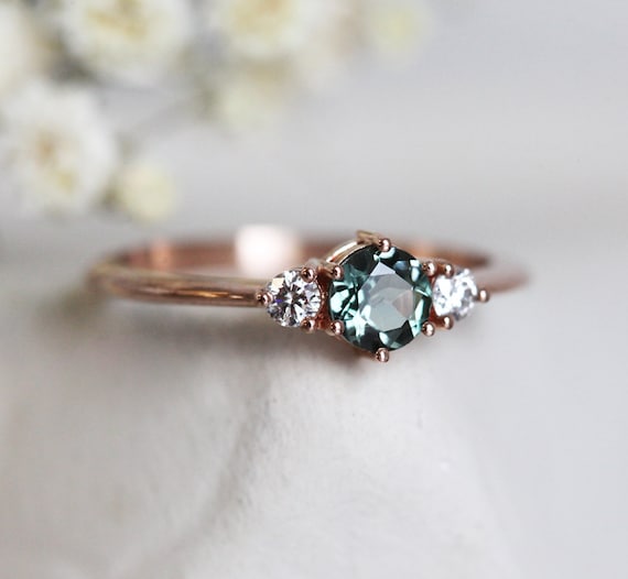 Dainty three stone engagement ring clearance