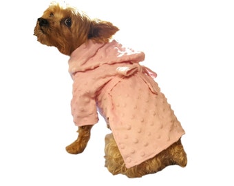 Dog Robe, Dog Dress, Dog Clothing, Pet Dress, Pet Clothing-Pink Terry Bathrobe