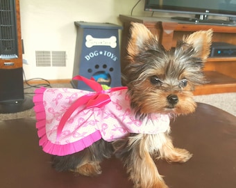 Dog Dress, Dog Clothiing, Pet Clothing Breast Cancer Awareness