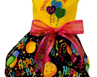 Dog dress, Yellow Birthday and Balloons