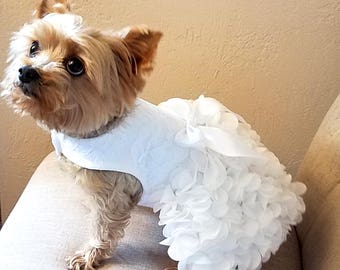 Dog Wedding Dress, Dog Dress, Dog Clothing, , Pet Clothing, Pet Dress, Special Occasion Dog Dress - Ruffles and Frills