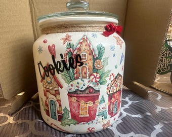 Gingerbread house Cookie jar - Christmas Cookies - Festive house - dad , granddad , Son , Daugher , Christmas Gift