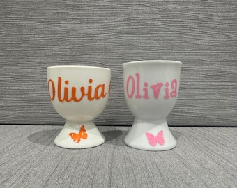 Hueveras personalizadas, huevera de Pascua, regalo de Pascua, hueveras, niños y niñas - vinilo - detalle para fiestas - regalo infantil - desayuno de Navidad