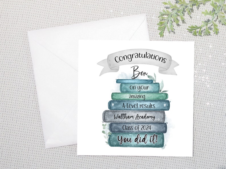 Personalised Congratulations on Your A -level Results Card. Well Done ...