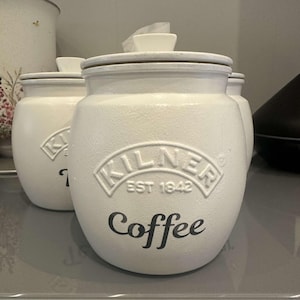 White Kitchen Jar , Canisters ,  Tea Coffee Sugar Jars, Kilner Jars , Utensils Jar , Cookie Jar , Set of Three