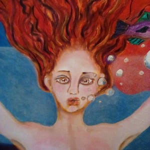 Large Original Oil Painting, Nude, Underwater, Surreal, Unusual