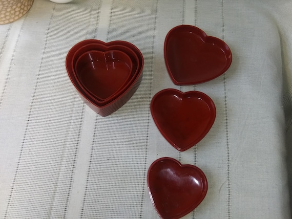Set of 3 heart shaped nesting boxes. Trinket jewe… - image 6
