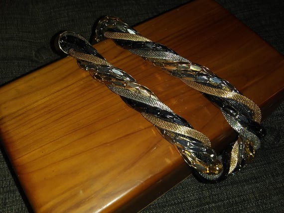 Dramatic Statement necklace. Mixed Metal tone twi… - image 8