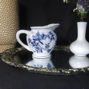 Vintage porcelain &quot;Blue Danube&quot; small cream pitcher. Pretty blue on white floral pattern. Free Shipping!