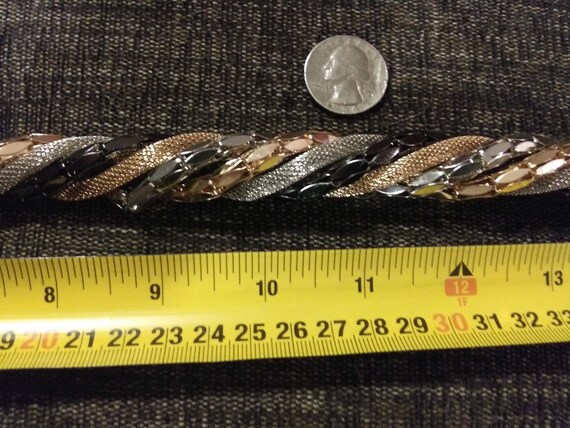 Dramatic Statement necklace. Mixed Metal tone twi… - image 9