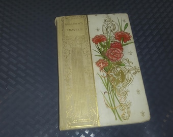 Gulliver&#39;s Travels by Jonathan Swift, 1890&#39;s Altemus Book with Pretty floral cover. Good condition! Free Shipping!