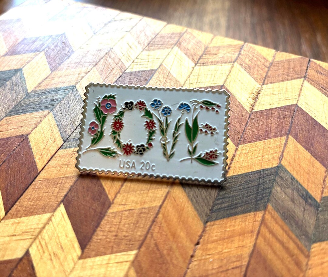 Pin Designed Collectible Lapel Pin, Designed to Look Like the 1982 USPS Love Postage ...