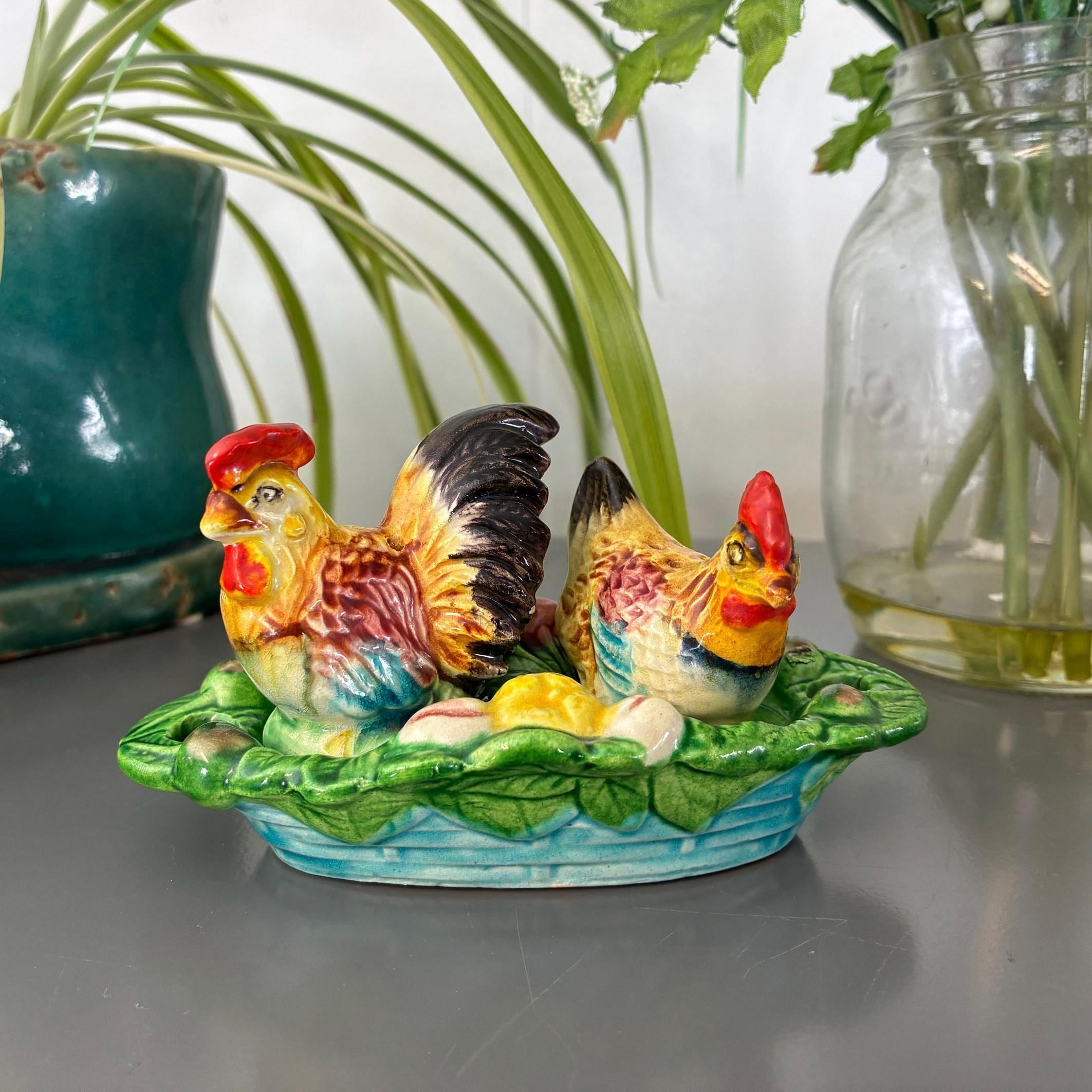 Bossons 鳥の置物 親鳥と雛 Hen on Nest Japan - Etsy