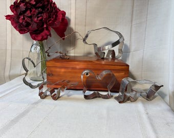 Set / Lot of 6 vintage metal cookie cutters in animal shapes. Copper Crow, Aluminum Unicorn, bunny, Bear, Butterfly. Free Shipping!