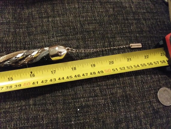 Dramatic Statement necklace. Mixed Metal tone twi… - image 10