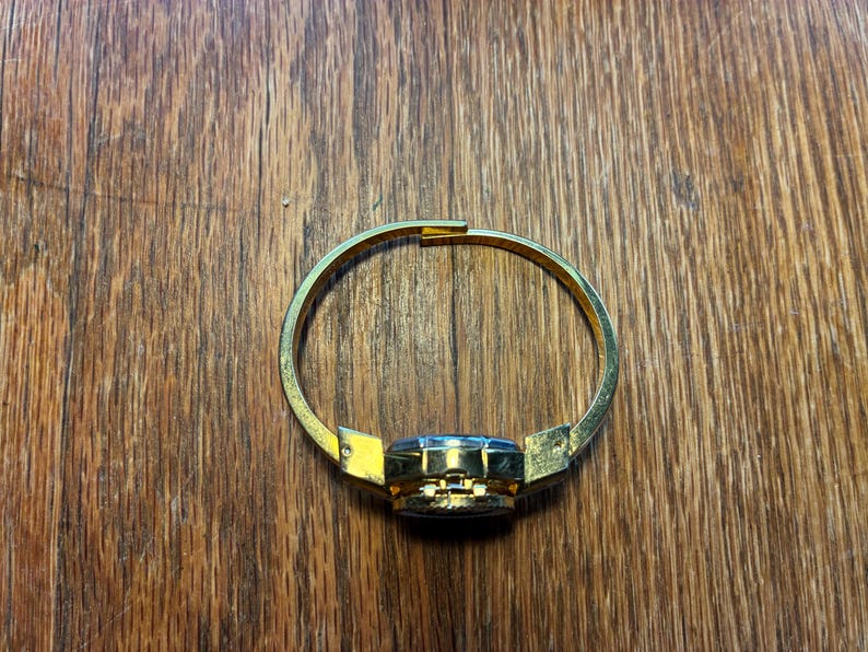 Pretty, delicate vintage ladies watch, Swiss made by Daltos. Enamel floral on Gold tone. Bracelet style, spring closure. Free Shipping! image 14