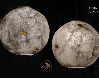 Moon Lamp - Semitransparent spherical Paper Lampshade - Fi 31cm