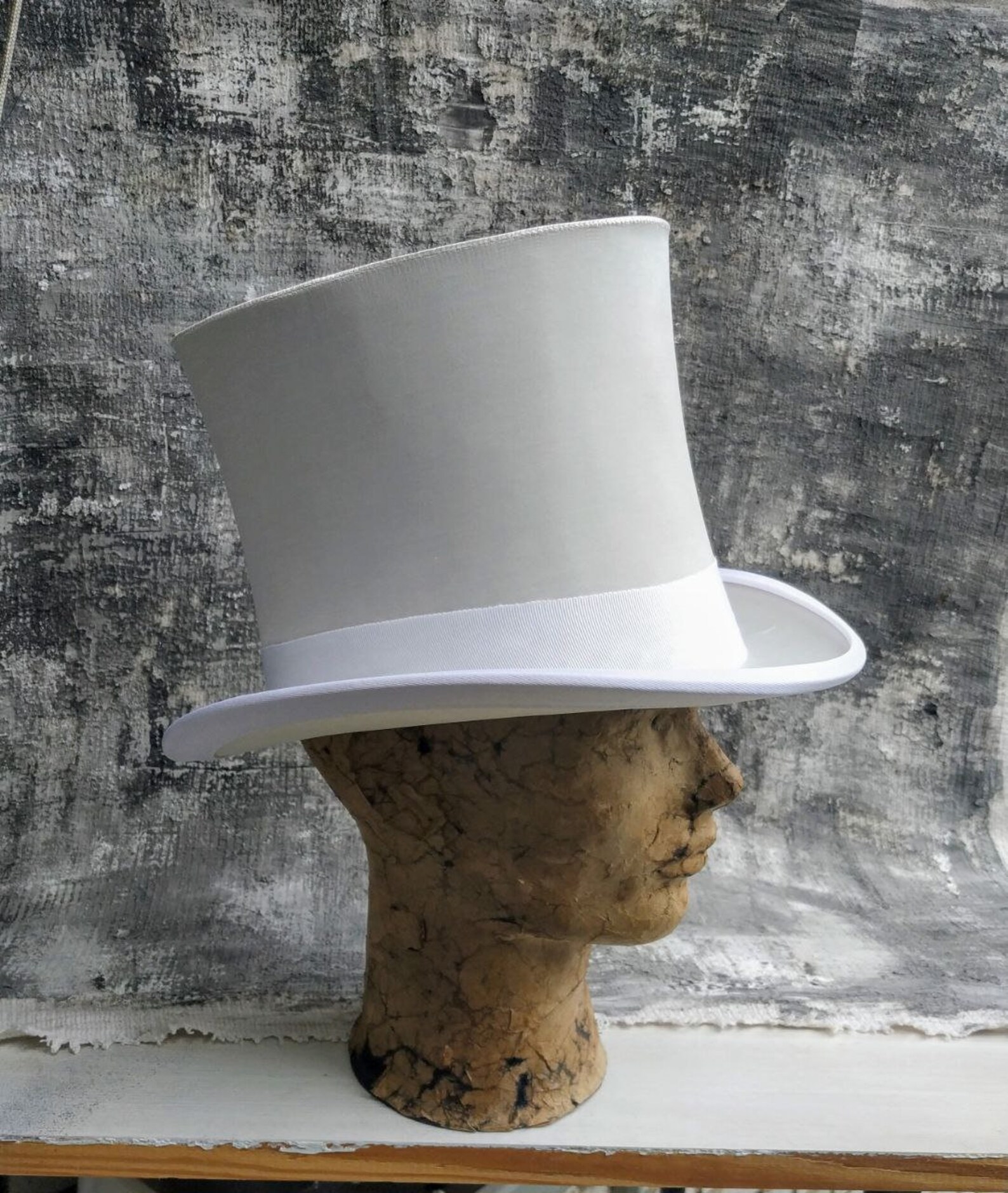 Top Hat White Bridal Wedding Top Hat Riding Habit With Veil Etsy